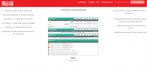 Custom playlist builder at MR.ELIVE PRODUCTIONS